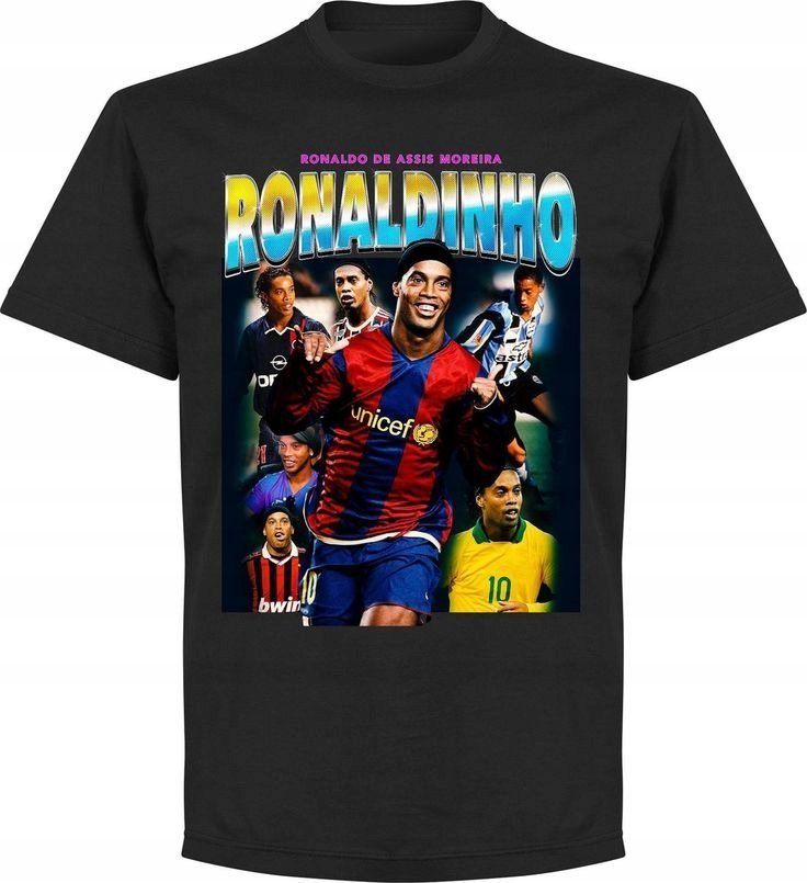 KOSZULKA Z NADRUKIEM MĘSKA ŚMIESZNA T-SHIRT RONALDINHO GAUCHO r. L 4