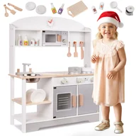 Zabawki AGD - Kuchnia Dla Dzieci Drewniana Zabawka Kuchenka Klasyczna Bogate Wyposażenie - miniaturka - grafika 1