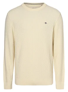 Gant Sweter męski Mężczyźni Bawełna beżowy wypukły wzór tkaniny, XL - Swetry męskie - miniaturka - grafika 1