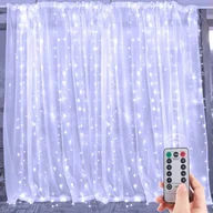 Girlandy - Lampki Kurtyna Świetlna Led 200 2X2M Biały Zimny - miniaturka - grafika 1