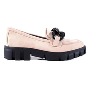 Półbuty damskie - Beżowe zamszowe półbuty Vinceza beżowy - miniaturka - grafika 1