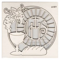 Pamiątka Pierwszej Komunii Świętej - Tekturka komunijna Dekor z kielichem duży - Pierwsza Komunia Święta - miniaturka - grafika 1