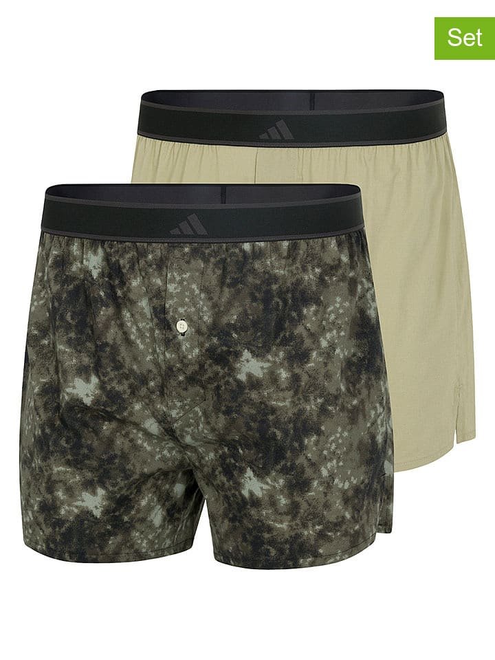 adidas Bokserki (2 pary) w kolorze zielonym
