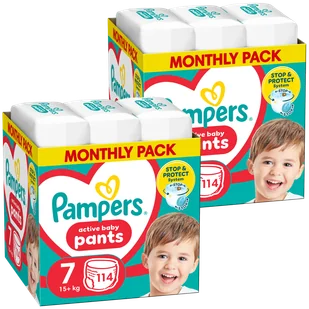 Zestaw Pampers Pants, pieluchomajtki, rozmiar 7, 17 kg+, 2 x 114 sztuk - Pieluchy - miniaturka - grafika 1