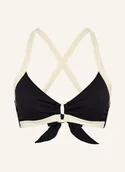 Stroje kąpielowe - Seafolly Góra Bikini Typu Bustier Bandwave schwarz - SEAFOLLY - miniaturka - grafika 1