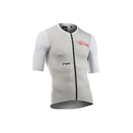 Koszulki rowerowe - Koszulka rowerowa gravel mtb NORTHWAVE Essence Evo Jersey UPF50 jasny szary - miniaturka - grafika 1