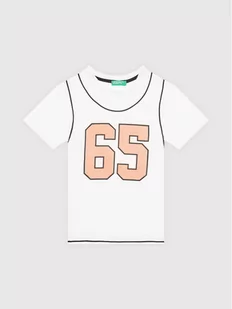 Benetton United Colors Of T-Shirt 3096C153Q Biały Regular Fit - Koszulki dla chłopców - miniaturka - grafika 1