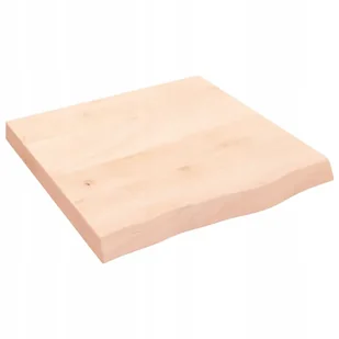 Blat stołu, 60x60x6 cm, surowe drewno dębowe - Blaty meblowe i parapety okienne - miniaturka - grafika 1