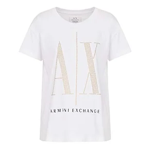Armani Exchange T-shirt damski, White Studs, XS - Koszulki i topy damskie - miniaturka - grafika 1
