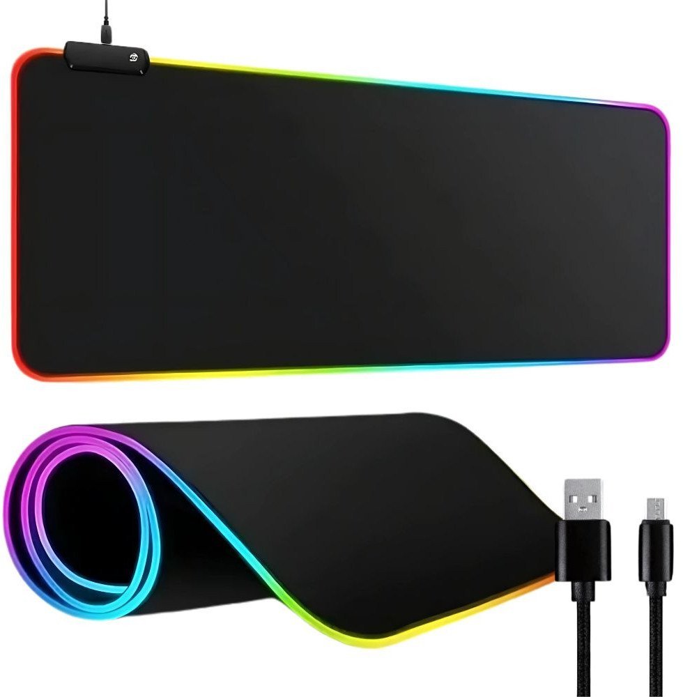 Podkładka gamingowa podświetlana rgb xxl 90x40 pod myszkę klawiaturę usb