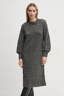 Sukienki - Pepe Jeans sukienka HAILEY DRESS kolor szary midi prosta PL953588 - miniaturka - grafika 1