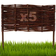 Ogrodzenia - Floranica Płotek wiklinowy 5 szt. Wysokość: 40 cm x 60 cm ogrodzenie, palisada, obramowanie rabat, grządek, trawników, - miniaturka - grafika 1