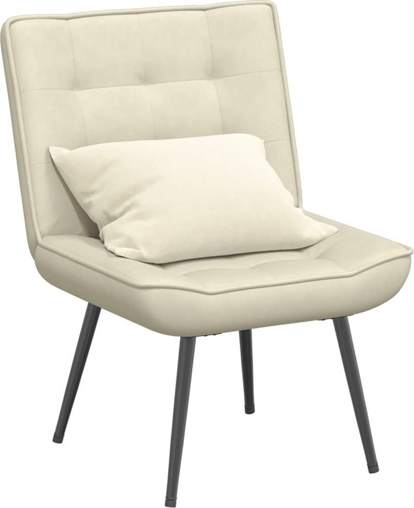vidaXL Fotel relaksacyjny kremowy 64x74x84 cm aksamitny