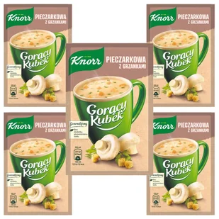 Knorr Gorący Kubek Pieczarkowa z grzankami 15 g x 5 sztuk - Dania dla dzieci - miniaturka - grafika 1