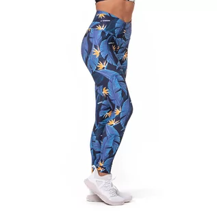 Spodnie sportowe damskie - NEBBIA Womens Ocean Power High Waist Leggings Blue - grafika 1