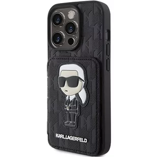 Karl Lagerfeld KLHCP15LSAKKNSCK iPhone 15 Pro 6.1" czarny/black hardcase Saffiano Cardslots and Stand Monogram Ikonik Patch - Etui i futerały do telefonów Karl Lagerfeld KLHCP15LSAKKNSCK iPhone 15 Pro 6.1" czarny/black hardcase Saffiano Cardslots and Stand Monogram Ikonik Patch - Etui i futerały do telefonów - miniaturka - grafika 2