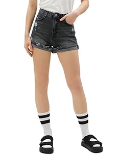 Koton Damskie szorty jeansowe z kieszeniami bawełnianymi, Black (Blk), 36 - Spodenki damskie - miniaturka - grafika 1