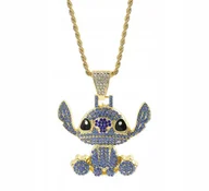 Wisiorki - Naszyjnik wisiorek Stitch Z Diamencikami Kryształkami Bajka Lilo Stitch - miniaturka - grafika 1