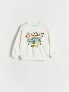 Reserved - Bluza oversize Hot Wheels - złamana biel - Bluzy i sweterki niemowlęce - miniaturka - grafika 1