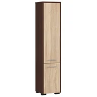 Szafki łazienkowe - SŁUPEK REGAŁ ŁAZIENKOWY FIN 2 DRZWI WENGE / SONOMA - miniaturka - grafika 1