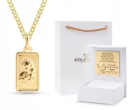 Biżuteria dla dzieci - ZŁOTY KOMPLET MEDALIK ŁAŃCUSZEK NA CHRZEST ŚWIĘTY KOMUNIĘ ŚWIĘTĄ 8KT 333 - miniaturka - grafika 1