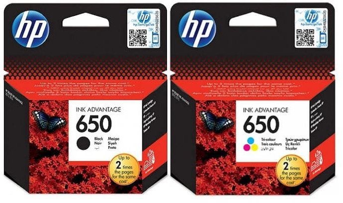 Tusz HP 650 CZ101AE 6,5ml + CZ102AE 5ml CMYK Oryginał komplet