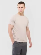 Koszulki męskie - Męski t-shirt basic Outhorn OTHWAW24TTSHM2378 - beżowy - miniaturka - grafika 1
