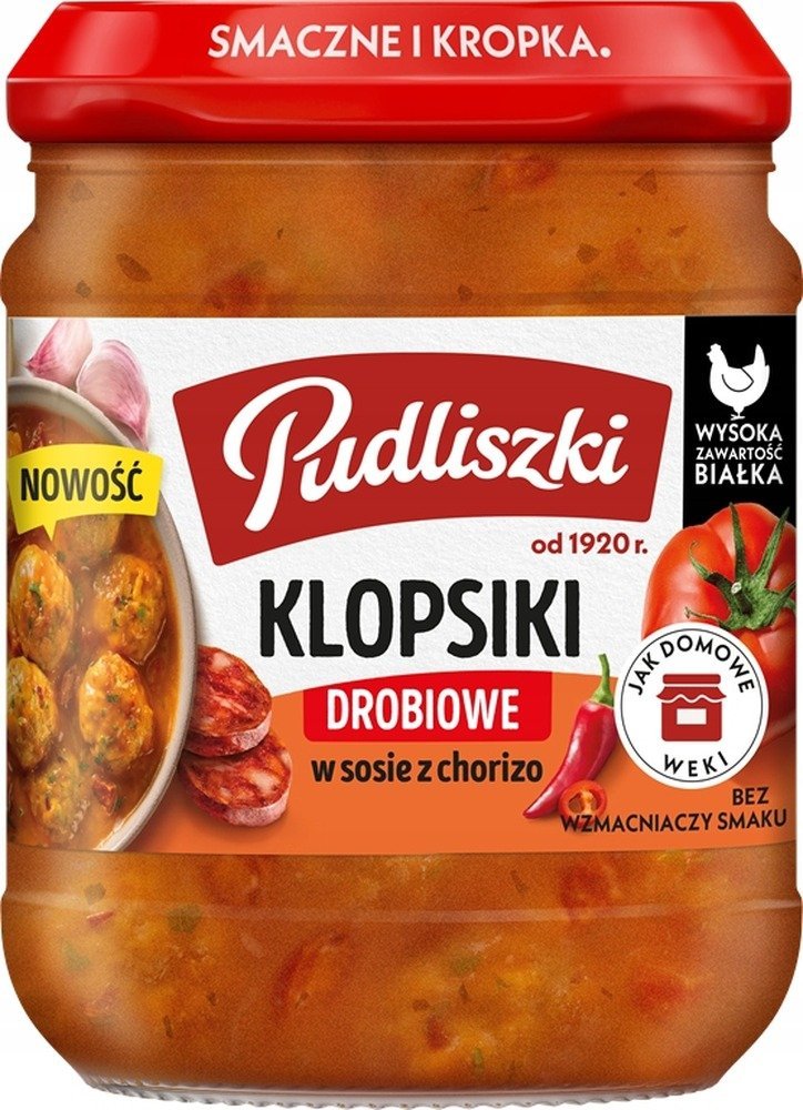 Kluski drobiowe z chorizo w sosie pomidorowym 440 g