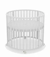 Łóżeczka i kojce - Kojec Okrągły ROUNDY + MATERAC kolor BIAŁY Łóżeczko Salonowe BIAŁE - miniaturka - grafika 1