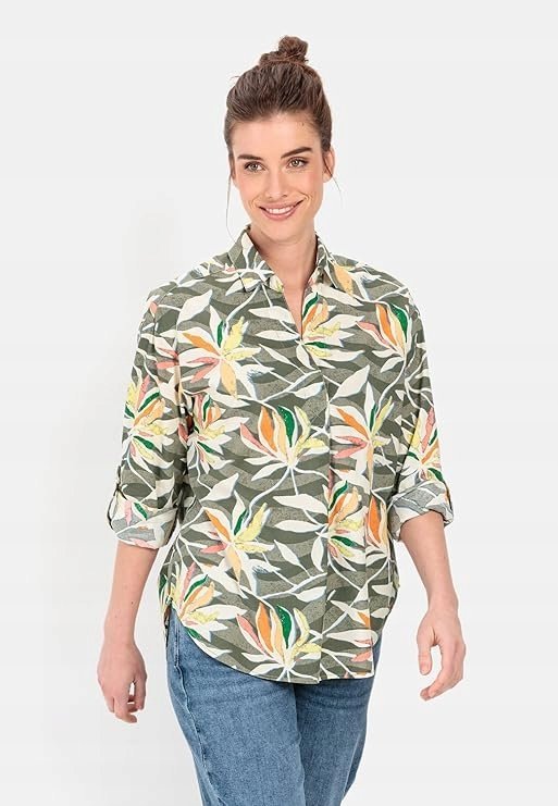CAMEL ACTIVE KOSZULA DAMSKA WZORZYSTA Z KOŁNIERZYKIEM Z BAWEŁNY XS 6EA
