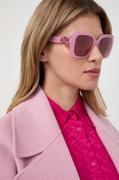 Okulary przeciwsłoneczne - Swarovski okulary przeciwsłoneczne 5679538 LUCENT damskie kolor różowy - miniaturka - grafika 1