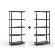 Regały biurowe - B2B Partner Regał półkowy 2000 x 900 x 400 mm, nośność 175 kg 1+1 GRATIS 540046 - miniaturka - grafika 1
