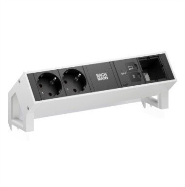 Listwa zasilająca Bachmann BACHMANN DESK2 2xCEE7/3, 1xUSB C/C 65 W, 1xCM, długość 0,2 m, RAL9010
