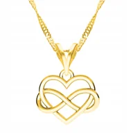 Naszyjniki - Złoty Naszyjnik z Nieskończonością Znakiem Nieskończoności SREBRO 925 - miniaturka - grafika 1