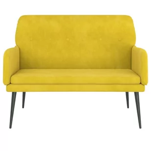 Lumarko Ławka, żółty, 108x79x79 cm, tapicerowana aksamitem - Ławki do przedpokoju - miniaturka - grafika 4