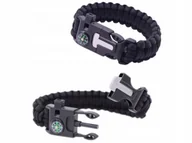 Kompasy - Bransoletka Survival 5w1 Paracord Krzesiwo Kompas - miniaturka - grafika 1
