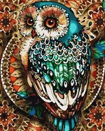 Malowanie po numerach - Artnapi 40x50cm Obraz Do Malowania Po Numerach Na Drewnianej Ramie - Sowa ornament 40x50 cm - miniaturka - grafika 1