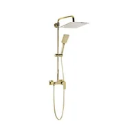 Zestawy prysznicowe - Valvex Loft Gold Zestaw prysznicowy ścienny z deszczownicą Gold PVD 2455670 - miniaturka - grafika 1