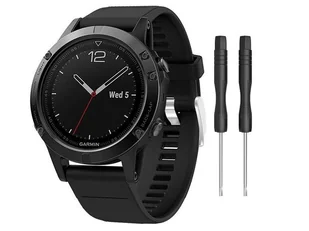 Gumowy pasek Alogy karbon do Garmin Fenix 5/5 Plus/6/6 pro czarny - Akcesoria do smartwatchy - miniaturka - grafika 1