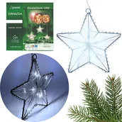 Oświetlenie świąteczne - GWIAZDA LAMPKI LED NA BATERIE ZIMNY BIAŁY DEKORACJA OZDOBA OŚWIETLENIE - miniaturka - grafika 1