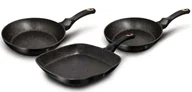 Zestawy garnków i patelni - 3 aluminiowe czarne patelnie z powłoką granitową - Ospox 6X - miniaturka - grafika 1