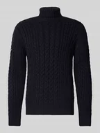 Swetry męskie - Sweter z dzianiny ze ściegiem warkoczowym model ‘Jacob’ - miniaturka - grafika 1