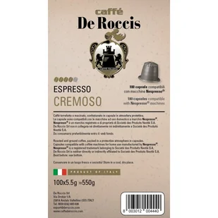 CREMOSO De Roccis kapsułki do Nespresso - 100 kapsułek - Kawa w kapsułkach i saszetkach - miniaturka - grafika 1