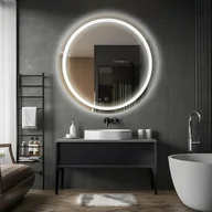 Lustra - Lustro łazienkowe Olia okrągłe z oświetleniem LED fi 70 cm BD art dotykowe mata antyparowa IP 44 Barwa ciepła - miniaturka - grafika 1