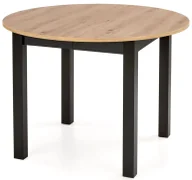 Stoły - Nowoczesny okrągły stół rozkładany dąb artisan + czarny W9-N79 - miniaturka - grafika 1