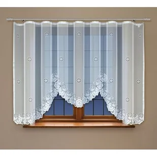 Firanka żakardowa odpasowana z wszytą taśmą marszczącą 160 x 300 cm - Firany - miniaturka - grafika 1