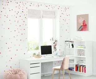 Tapeta dla dzieci Kropki Koralowe ( Coral Dancing Dots ) - Tapety - miniaturka - grafika 1