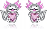 Biżuteria dla dzieci - Kolczyki srebrne dla dziewczynki dzieci aksolotl wodny smok srebro 925 - miniaturka - grafika 1