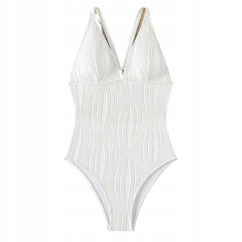 Jednoczęściowy Strój Kąpielowy Seksowny Połączony Pierścieniem Biały S