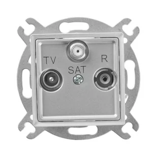 Polmark Gniazdo RTV - SAT końcowe ROSA srebny - Gniazdka elektryczne - miniaturka - grafika 1